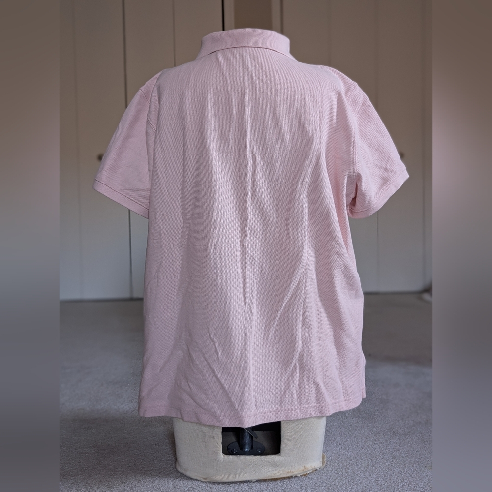 L L Bean Set of Pink And Navy & White Striped Cotton Relaxed Fit Polo Shirts - Picture 4 of 16
